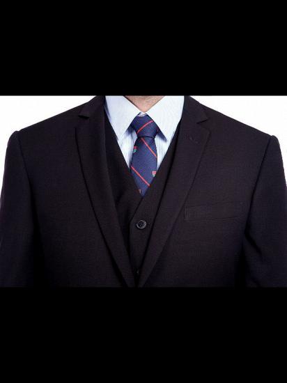Modern Solid Black Three Piece Suits for Men_4