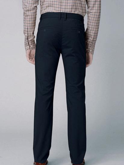 Dark Navy Cotton Pants Business Trousers for Men_3