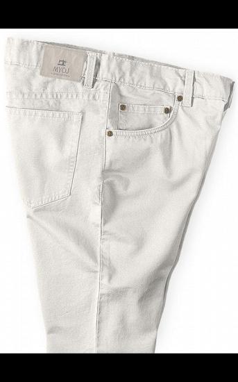 White New Arrival Casual Men Mid Waist Straight Formal Pants_3