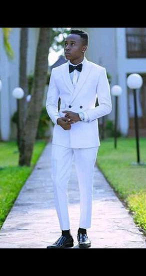 Classic White Double Breasted Peaked Lapel Prom Outfits_1