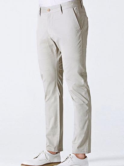 Simple Cotton Off-White Mens Casual Pants for Daily_2