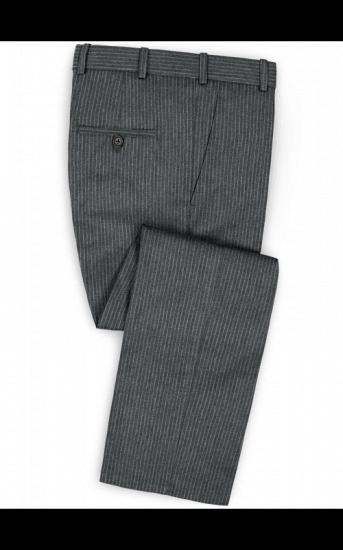 Dark Grey Slim Fit Men Suits Online | Fashion Striped Two Pieces Tuxedo_3