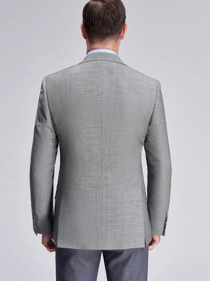 Classic Grey Slim Fit Business Suit Blazers for Men_3