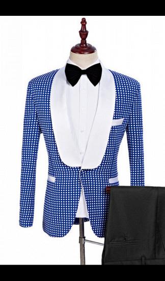 Timothy Blue One Button Shawl Lapel Wedding Tuxedo for Men_1