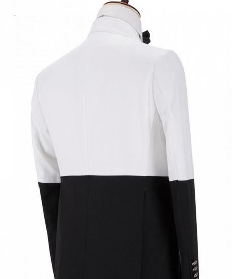 Jorge Simple White and Black Double Breasted Men Suits Online_3