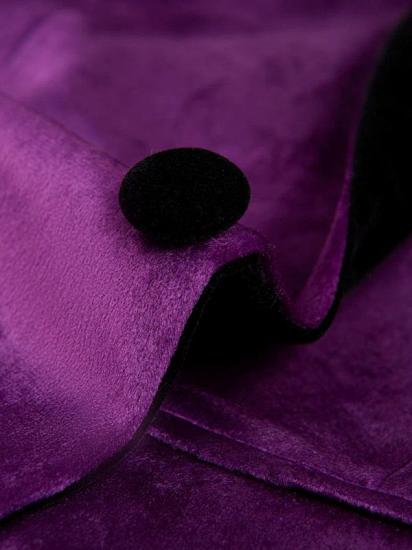 Simple Purple Velvet Men Suit | One Piece Mens Slim Suits_4