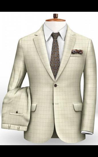 New Checked Business Casual Wedding Suits For Men | Two Button High Quality Mens Suits_2
