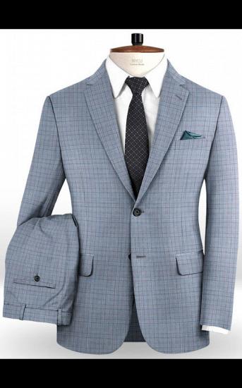 Slim Fit 2 Pieces Men's Business Suit | Best Groomsmen Men Wedding Plaid Suits_2
