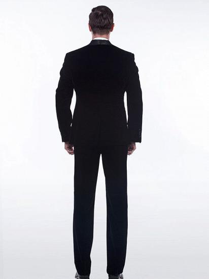 Premium Silk Shawl Lapel Black Velvet Mens Suits Tuxedos for Winter_2