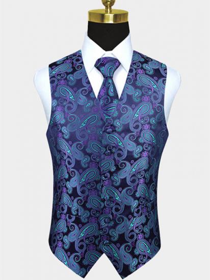 Turquoise Paisley Vest Set for Sale_1