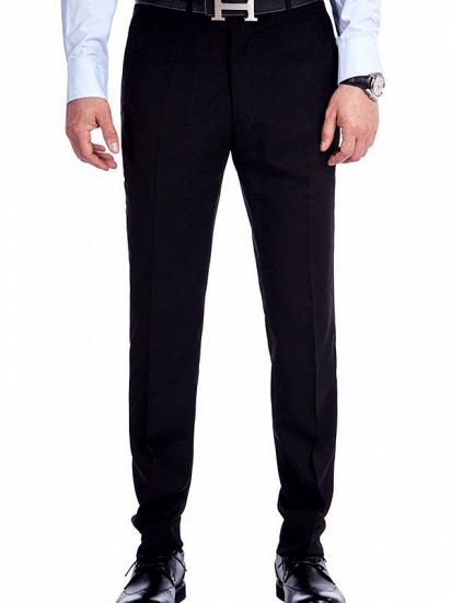 Modern Solid Black Three Piece Suits for Men_9