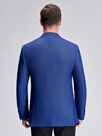 Casual Chic Dots Patch Pocket Fashionable Blue Blazer Jacket for Men_3
