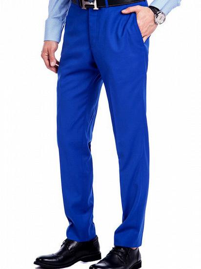 Premium Three Flap Pockets Notch Lapel Royal Blue Mens Suits_9