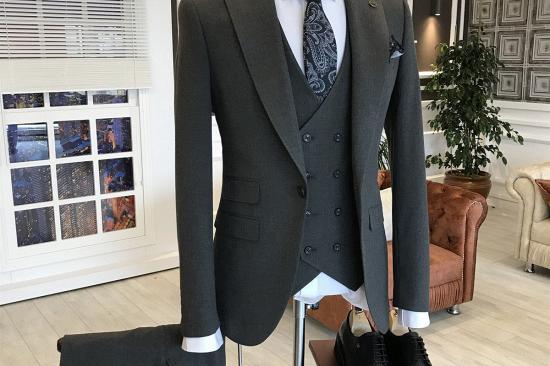 Leopold Affordable All Black Slim Fit Business Suits For Men_2