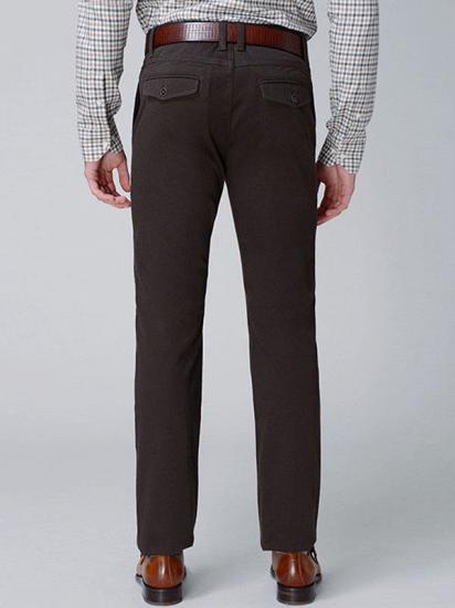 Raul Chocolate Cotton Classic Straight Business Pants_4