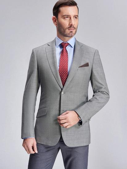 Classic Grey Slim Fit Business Suit Blazers for Men_2