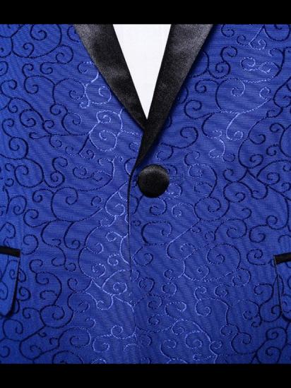 Royal Blue Jacquard Tuxedo Jacket | Stylish Slim Fit Blazer for Men_5