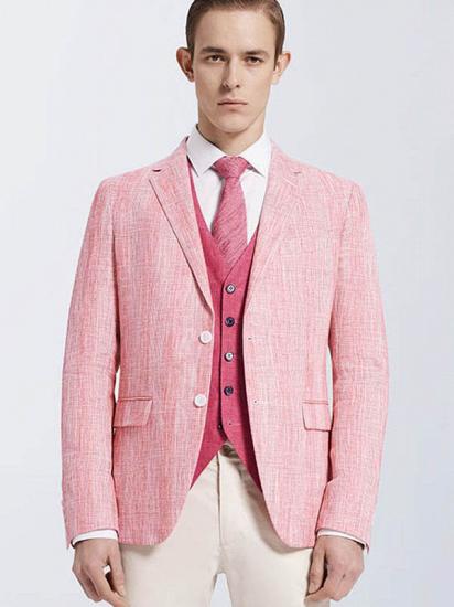 Fashionable Pink Casual Linen Blazer Jacket for Prom_1